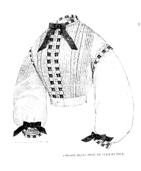 corsage blanc avec velours noir