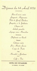 menu déjeuner