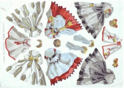 planche de vêtements de poupées