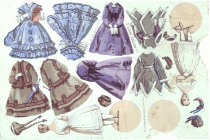 planche de vêtements de poupées