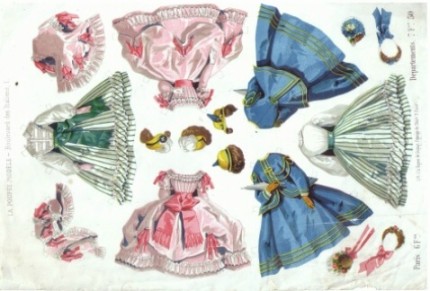 planche de vêtements de poupées